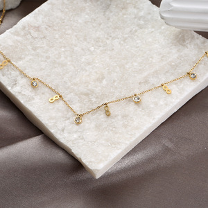 Collier multi-éléments en acier titane inaltérable pour <span class=keywords><strong>femme</strong></span>, bijoux de mode de luxe en acier inoxydable pour l'été - Product Image 4