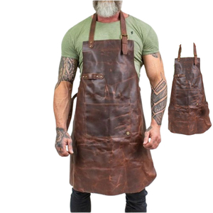 High Quality Customizable Sleeveless Leather <b>Kitchen</b> <b>Apron</b> Signature Waist Type for Barber Usage - Product Image 5