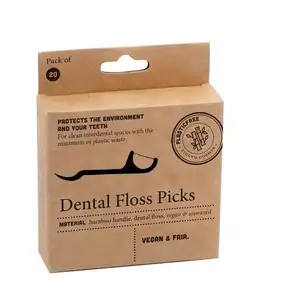 Saída de fábrica biodegradável fio dental Micro Mint fio dental cuidados orais bambu carvão dentes fio dental ODM OEM Dental Floss Pick