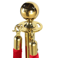 Poteau de guidage de foule en acier inoxydable 201 doré avec corde en velours de 1,5 m