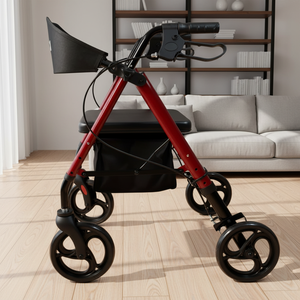 Andador con Ruedas Ajustable de Aluminio, Plegable, para Personas Mayores y Adultos, con Asiento Cómodo, en Venta - Product Image 1