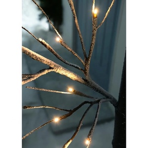 Cây Giáng Sinh LED <span class=keywords><strong>Twig</strong></span> Với Trang Trí Hiệu Ứng Tuyết-Màu Nâu/Trắng Ấm - Product Image 5