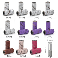 Bandes de ponçage rose et blanche, papier abrasif, grain 80 120 180, zébré, mini bandes de ponçage de 3 mm pour fraises à ongles