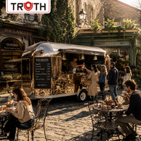 Remorque alimentaire en acier inoxydable avec équipement de cuisine complet, chariot commercial mobile personnalisé pour café, pizza et barbecue