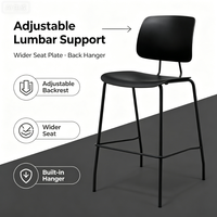 Tabouret de bar moderne en plastique PP multi-usages pour la maison, la cuisine, le comptoir, le café commercial, le salon, l'atelier
