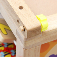 Marche-bébé en bois avec cube d'activités, musique, vitesse réglable, anti-basculement, jouet en bois