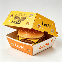Boîte d'emballage en carton ondulé personnalisée, boîte à hamburger recyclable, boîte à hot-dog, boîte à emporter pour le déjeuner, boîte en papier pour emballage alimentaire
