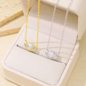 Usine Direct <span class=keywords><strong>Prix</strong></span> De Gros Brillant Classique Yeux Zircon Pendentif Collier Géométrique 925 Sterling Mode Fine Silver Colliers - Product Image 4