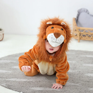 Costume de cosplay Kigurumi <span class=keywords><strong>Lion</strong></span> Animal King, pyjama d'hiver pour bébé, combinaison, combinaison intégrale en flanelle, uniforme de marche - Product Image 3