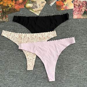 <span class=keywords><strong>Tanga</strong></span> de Encaje Surtido, Sexy, Estilo T-Back, de Alta Gama, Europeo-Americano, con Abertura Alta, Ropa Interior Transpirable para Mujer - Product Image 2