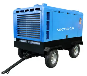 185 CFM Industry Portable Mobile Diesel Driven Screw Air Compressor For Mining/Water Well Drilling Rig To Southeast Asia