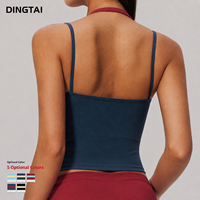 Débardeur Halterneck Dingtai Multi-positions Color Block pour Femme, Rembourré, Séchage Rapide, Respirant, Soutien Moyen, Yoga et Fitness