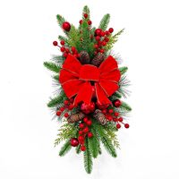 Guirlande d'escalier de noël décor ornements d'arbre de luxe guirlande de fleurs artificielles guirlande de lumière LED décorations de noël
