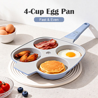 Poêle à omelettes en aluminium moulé sous pression à 4 trous OEM, revêtement céramique antiadhésif, poignée amovible, poêle à œufs, compatible four