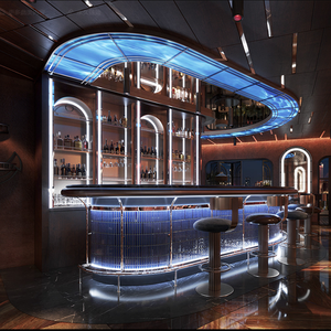 Custom Modern Nightclub Furniture LED Luminous <strong>Marble</strong> Countertops <strong>Counter</strong> Pub Wine <strong>Display</strong> bar <strong>Counter</strong> - Product Image 3