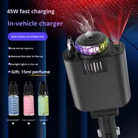 Machine d'aromathérapie intelligente pour automobile, chargeur de voiture 120W à charge ultra-rapide avec câble rétractable, vente chaude