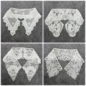 Crocheted Elegant <b>White</b> Milk Silk Water-Soluble Embroidery Women's Clothing Neck <b>Lace</b> - Product Image 2