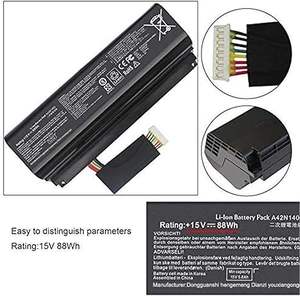 A42N1403 A42LM93 0b110-00290000 4ICR19/66-2 Reemplazo de batería de Computadora Portátil para <span class=keywords><strong>Asus</strong></span> G751 G751J G751JL G751JM G751JT <span class=keywords><strong>ROG</strong></span> GFX71JY - Product Image 2
