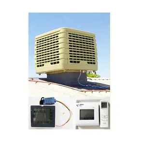 PP behuizing 1.1kw 1.5kw wandmontage dak gemonteerde Industriële ducted inverter 12 speed watergekoelde evaporative airconditioning