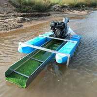 Bateau de prospection aurifère à séparation par gravité, à aspiration par jet intégrée, alimentation automatique par siphon, à moteur diesel/essence, 5+