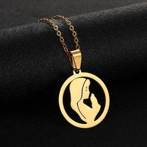 Non Tarnish 18K Plaqué Or En Acier Inoxydable Sainte Vierge <span class=keywords><strong>Marie</strong></span> Collier pour Femmes Filles Religieux Foi Bijoux Cadeau En Gros - Product Image 1