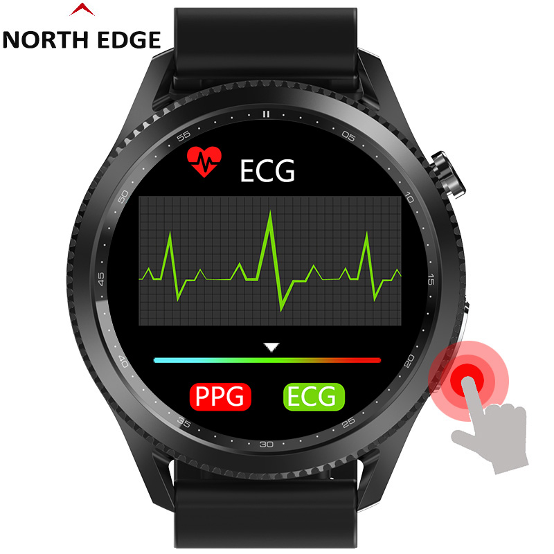 Умные часы NORTH EDGE E102, для мониторинга сердечного ритма, кислорода, артериального давления, спортивный фитнес-трек, температура тела, умные часы
