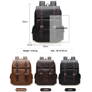 Sac à dos unisexe en <span class=keywords><strong>cuir</strong></span> PU souple grande capacité à prix abordable – Idéal pour l'école, les loisirs, l'ordinateur portable et les voyages - Product Image 2