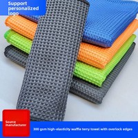 Serviette de nettoyage absorbante en microfibre pour voiture, motif gaufré quadrillé ananas, pour lavage transfrontalier, carrée, Hebei CW03, vente en gros