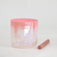 Bol chantant en cristal de quartz rose 432 Hz pour bain sonore mutuel, instruments de guérison sonore, musique pour le yoga et la méditation