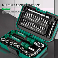 Juego de 40 Piezas de Destornilladores de Trinquete Multifunción, Juego de Herramientas de Acero Inoxidable de Alto Torque, Kit de Reparación Manual Profesional OEM para Bricolaje