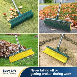 Balai de jardin incurvé de 35 cm avec poils courbés, outil de balayage extérieur pour patio - Product Image 6