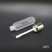 Tube de gloss à lèvres en plastique transparent givré rond personnalisé de 3 ml pour l'emballage cosmétique