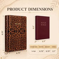 Housse de protection pour Bible en cuir PU à imprimé léopard, étui de transport pour livre, sac de protection pour l'église, les voyages et le quotidien, logo personnalisé OED ODM