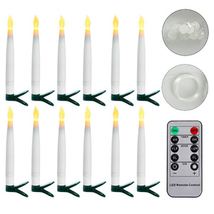 JELO Noël Halloween Ligne <span class=keywords><strong>de</strong></span> pêche <span class=keywords><strong>Bougie</strong></span> flottante 3A Batterie Haraport 6 heures <span class=keywords><strong>de</strong></span> synchronisation Bâton magique Long LED chandelle conique - Product Image 6