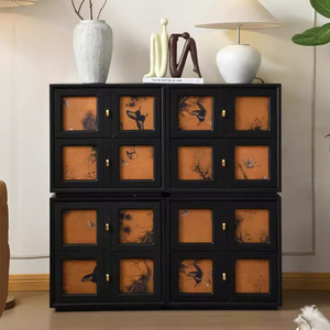 Gabinete Carmen de Estilo Moderno de Mediados de Siglo, Gabinete de Almacenamiento Lateral de Madera Sólida para Muebles del Hogar, Estilo Retro - Product Image 4