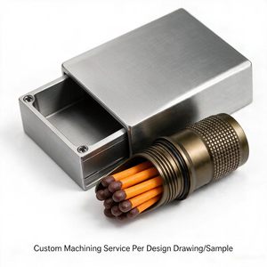 Custom CNC Outdoor Survival Metal Waterproof Matchbox EDC Airtight Capsule Tube Holder Match <b>Container</b> Box <b>Aluminum</b> Match Case - Product Image 1