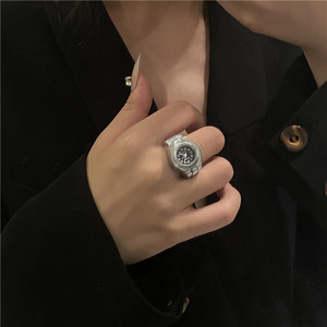 DAIHE moda donna <span class=keywords><strong>orologi</strong></span> Punk anello coppia Vintage Mini orologio orologio digitale al quarzo regolabile con anello da dito - Product Image 5
