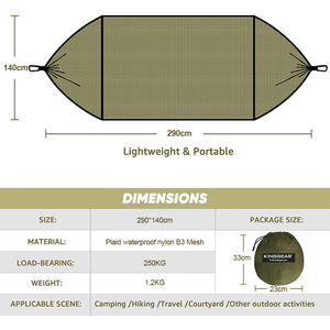 KINGGEAR-<span class=keywords><strong>Hamac</strong></span> de camping ultraléger pour randonnée et randonnée, capacité de charge de 660lb, filet pop-up, <span class=keywords><strong>hamac</strong></span> avec <span class=keywords><strong>moustiquaire</strong></span> - Product Image 5