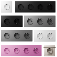 Prise murale simple avec USB C+C, installation rapide sans outil, norme TUV UE, 5 couleurs : Noir, Blanc, Gris, Rose, Beige, pour hôtel et maison