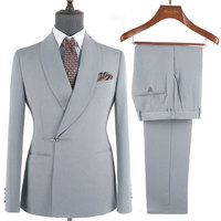 Costume pour homme en corail tendance, nouvelle qualité supérieure, élégant, boucle latérale en métal, ensemble 2 pièces, blazer et pantalon pour mariage, soirée, dîner