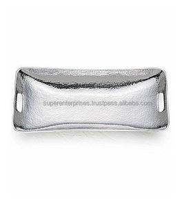 Metal galvanizado decorativo para la decoración del hotel, bandejas de servicio de aluminio de metal de lujo, plato de mesa pulido brillante - Product Image 2