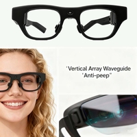 Lunettes intelligentes tout-en-un IA AR sans fil autonomes avec traduction, téléprompteur, enregistrement de réunion et protection de la vie privée