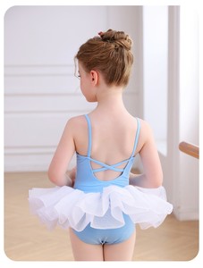 Vestido de Ballet para Niñas, Tutú con Camisola y Falda de Tul en Capas, Traje de Danza de Poliéster para Entrenamiento - Product Image 3