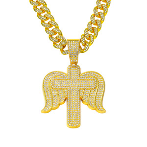 2026 Hot Selling Hiphop Retro Style Alloy <b>Cross</b> Wings Pendant Necklace Personalized Men's Necklaces Wholesale Jewelry Trendy - Product Image 6