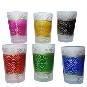 Juego de Tazas de Té Bohemias con Estampado Dorado Árabe, en Rosa, Verde y Azul, con Caja Personalizada con Logotipo para Café y Té, JM INTERNATIONAL - Product Image 1