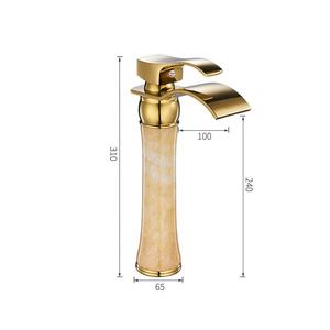 Robinet <span class=keywords><strong>de</strong></span> lavabo <span class=keywords><strong>de</strong></span> <span class=keywords><strong>salle</strong></span> <span class=keywords><strong>de</strong></span> <span class=keywords><strong>bain</strong></span> en cascade en laiton <span class=keywords><strong>doré</strong></span> <span class=keywords><strong>de</strong></span> luxe fantaisie, robinet <span class=keywords><strong>de</strong></span> lavabo en marbre monté sur le pont MF1133 - Product Image 4