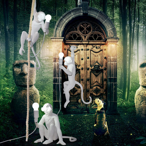 Lámpara de Techo Creativa de Estilo Nórdico con Cuerda de Cáñamo, Lámpara de Animal Personalizada para Habitación Infantil, Restaurante, Pasillo, Tienda - Product Image 4