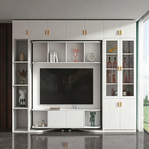 Cama Murphy giratoria personalizada, combinación de armario de TV, ahorro de espacio, sala de estar, muebles de dormitorio, cama de pared Murphy inteligente - Product Image 4