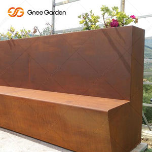 Asientos Modernos y Cómodos de Acero Corten para Exteriores con Jardinera, Banco con Recubrimiento en Polvo para Jardines, Patios y Áreas Públicas - Product Image 6
