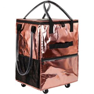 Chariot de courses pliable portable en polyester léger à 6 roues avec siège pour le transport de marchandises et bagages - Vente en gros - Product Image 1